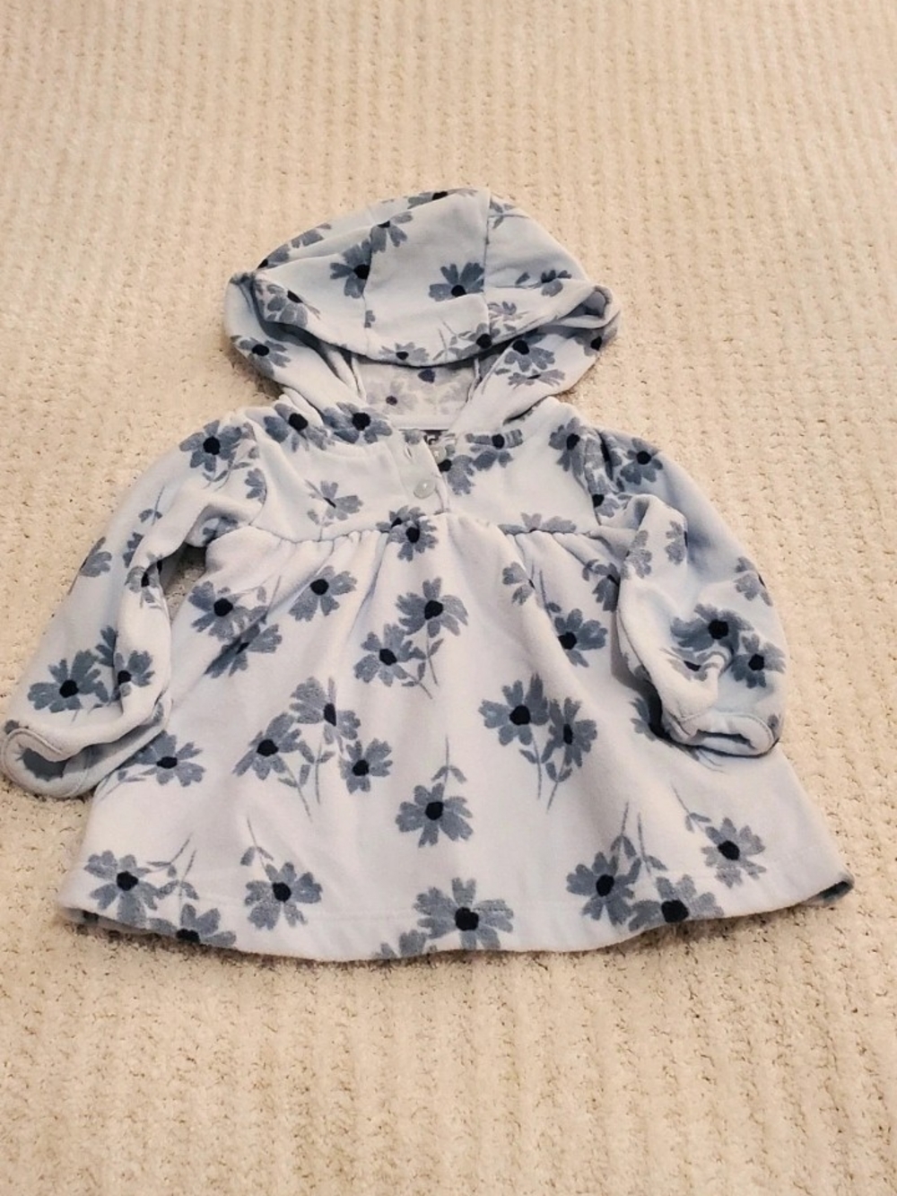 child of mine Blue Floral Hooded Fleece Top